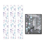 Clear panels with printed bubbles.