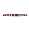 Streamer saying "America" with pennants printed in patriotic colors and designs.