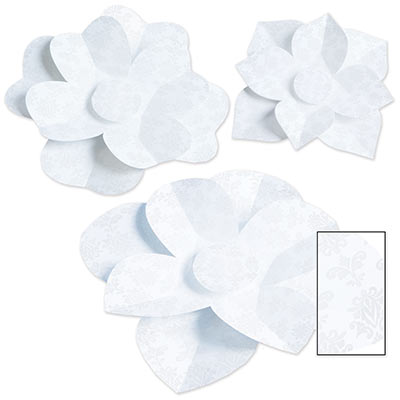 White layered paper flowers.