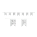Banner with pennants that are white in color and reads "Happily Ever After".