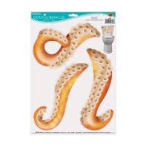 Cling material printed to duplicate octopus tentacles.