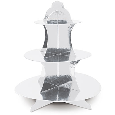 Cupcake stand with metallic card stock material.