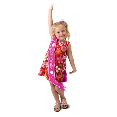 Big Sister Satin Sash (Pack of 6) Big Sister Satin Sash, big sister, sash, party favor, baby shower, wholesale, inexpensive, bulk