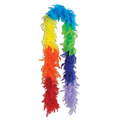 Fancy Rainbow Feather Boa