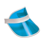 Clear Blue Plastic Dealer's Visor (Pack of 12) Clear Blue Plastic Dealer's Visor, blue, dealers visor, visor, party favor, casino, new year's eve, wholesale, inexpensive, bulk