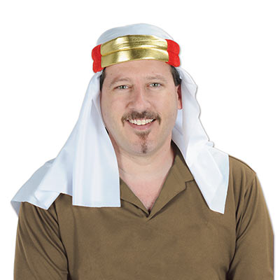 Satin Sheik Hat with Gold/Red band