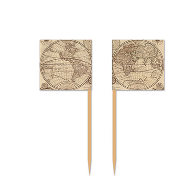 Around The World Picks for cupcakes or food decorations