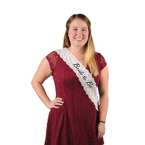 Bride To Be White Lace Sash with black lettering