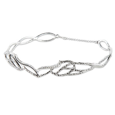 Metal Silver Crown with Chain Clasp