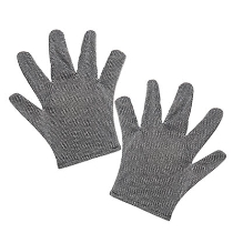 Fabric Chainmail Silver Gloves