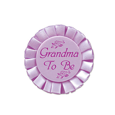 Grandma To Be Pink Satin Button with Dark Pink lettering