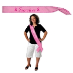 Pink Survivor Satin Sash with Dark Pink lettering