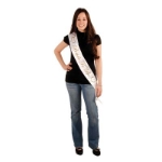 Bride To Be White Satin Sash with Gold lettering 