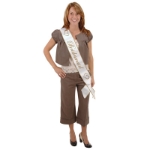 Bridesmaid White Satin Sash with Gold lettering