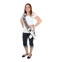 Graduate Satin Sash (Pack of 6) Graduate Satin Sash, graduate, sash, classroom, graduation, party favor, wholesale, inexpensive, bulk