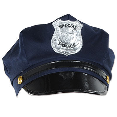 Blue Police Hat with Silver Badge