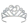 Glittered metal tiara with a "21" wish.