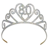 Glittered metal tiara with a "80" wish.