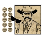 Pin the bade on the sheriff game including eye covers.