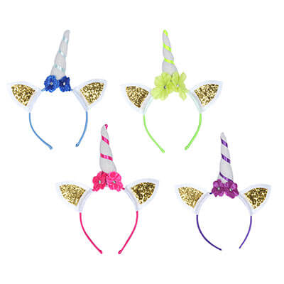 Glittered Unicorn Headbands (Pack of 24) princess, unicorn, headband, glittered, birthday