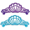 Blue and purple glittered mermaid tiaras with design to replicate seashells.