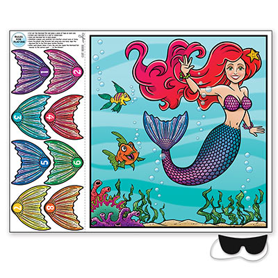 Pin the Tail on the Mermaid Game with a blind fold.