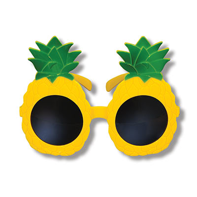 Plastic framed glasses shaped to replicate pineapples.