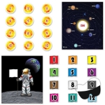  Space Party Games of pinning the flag or sun in the correct spaces with a blind fold included.
