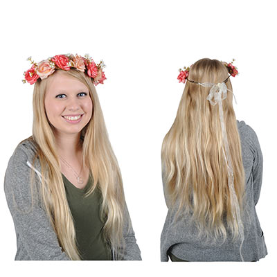 Shades of pink floral crown.