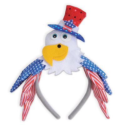 Patriotic Eagle Headband (Pack of 12) Patriotic Eagle Headband, patriotic, july 4th, party favor, headband, bald eagle, wholesale, inexpensive, bulk