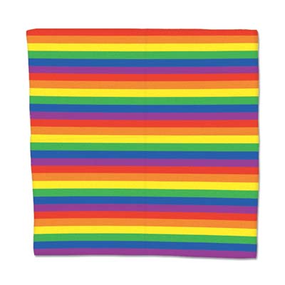 Rainbow striped printed bandana.