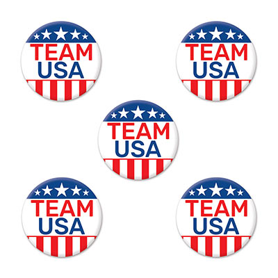Team USA Party Buttons (Pack of 60) Team USA Party Buttons, team USA, party buttons, patriotic, party favor, wholesale, inexpensive, bulk