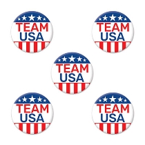 Team USA Party Buttons (Pack of 60) Team USA Party Buttons, team USA, party buttons, patriotic, party favor, wholesale, inexpensive, bulk