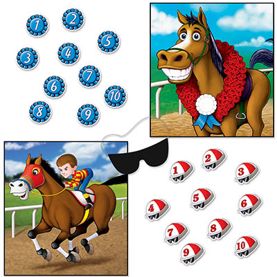 Horse Racing Party Games (Pack of 24) Horse Racing Party Games, horse racing, derby day, game, wholesale, inexpensive, bulk