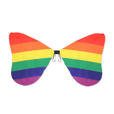 Fabric Rainbow Wings (Pack of 6) Fabric Rainbow Wings, rainbow, wings, party favor, pride, new years eve, wholesale, inexpensive, bulk
