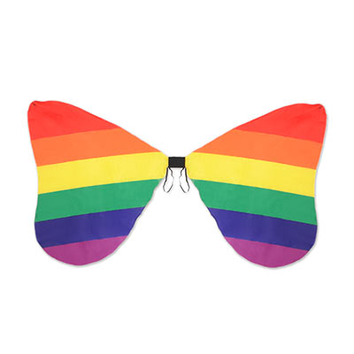 Fabric Rainbow Wings (Pack of 6) Fabric Rainbow Wings, rainbow, wings, party favor, pride, new year's eve, wholesale, inexpensive, bulk