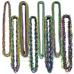 Mardi Gras Bead Assortment (Pack of 100) Mardi Gras Bead Assortment, Mardi Gras, Bead, assortment, party favor, wholesale, inexpensive, bulk