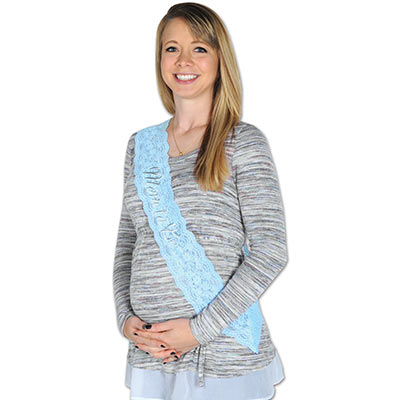 Mom To Be Lace Sash (Pack of 6) Mom To Be Lace Sash, mom to be, sash, lace, its a boy, wholesale, inexpensive, bulk, party favor
