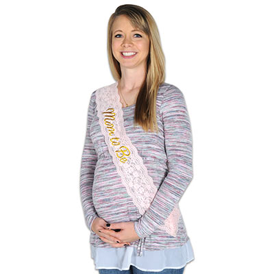 Mom To Be Lace Sash (Pack of 6) Mom To Be Lace Sash, mom to be, sash, lace, baby shower, its a girl, party favor, wholesale, inexpensive, bulk