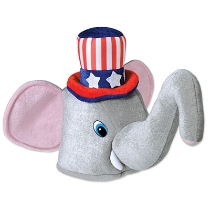 Plush Patriotic Elephant Hat (Pack of 6) Plush Patriotic Elephant Hat, elephant, hat, party favor, circus, new year's eve, birthday, wholesale, inexpensive, bulk