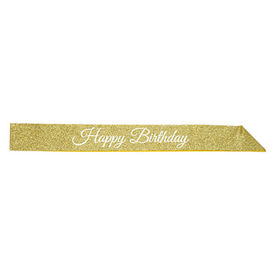 Happy Birthday Glittered Sash (Pack of 6) Happy Birthday Glittered Sash, happy birthday, birthday, sash, party favor, wholesale, inexpensive, bulk