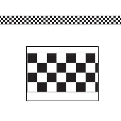 Black and White Checkered Poly Decorating Material