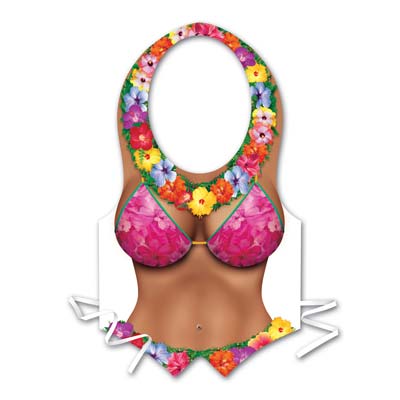 Plastic Beach Babe Tie on Vest for a luau