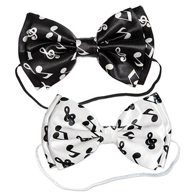 Black or White Musical Notes Bow Ties