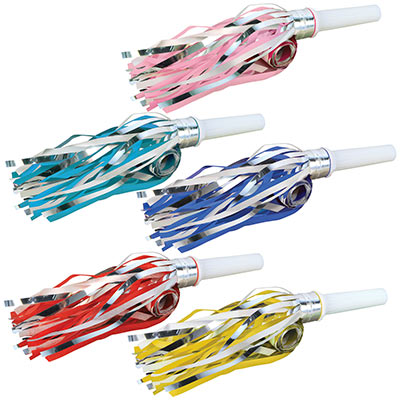 Assorted Colored Fringed Party Blowouts