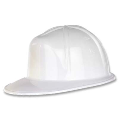 White Plastic Construction Helmet 