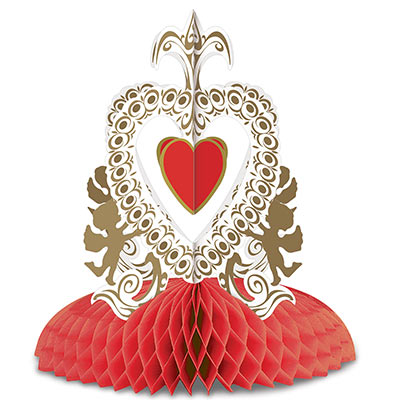 Vintage Valentine Cupids Heart Centerpiece