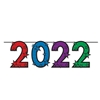 DISC-"2022" Streamer (Pack of 1) "2022" Streamer, 2022, streamer, decoration, multi-color, new years eve, wholesale, inexpensive, bulk