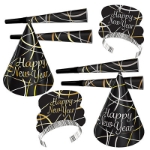 Ring In The New Year Assortment for 4 (Pack of 12) Ring In The New Year Assortment for 4, New Years Eve, party favors, hat, tiara, horns, noisemakers, wholesale, inexpensive, bulk, nye, ball drop, new year