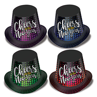 Cheers To The New Year Hi-Hats (Pack of 25) Cheers, New Years Eve, New Year, cardstock, hats, hi-hats, wearable 